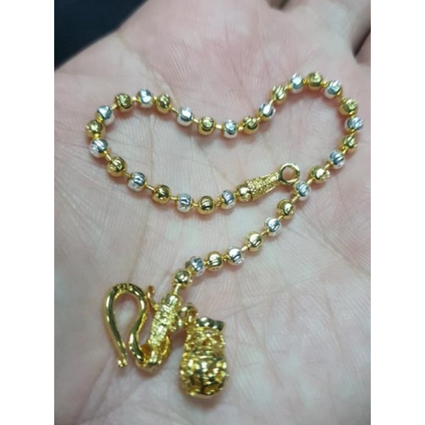 Vòng Tay May Mắn Nữ Vòng Tay Bi Tròn Túi Tiền Lắc Tay Bi Vàng Vòng Tay Túi Tiền Tài Lộc Thái Lan