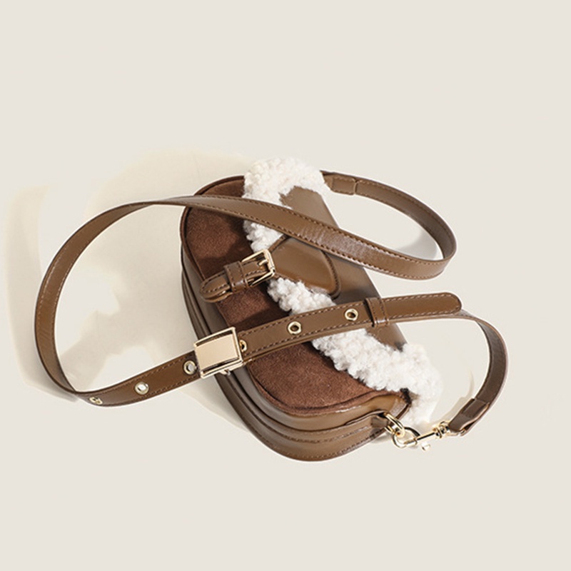 Túi Đeo Chéo Bằng Len Lông Cừu Phong Cách retro Cho Nữ