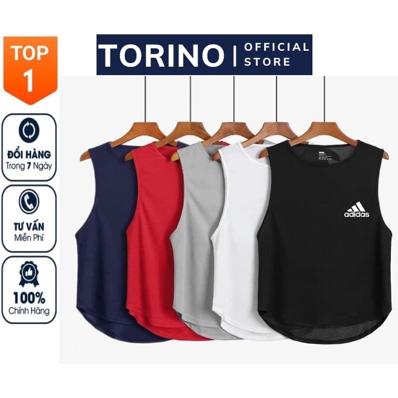 Áo ba lỗ gym nam đẹp logo 𝐀.𝐃𝐈𝐃𝐀𝐒, chất vải Cotton Thái co giãn 4 chiều, lỗ nhỏ thoáng khí, thấm hút mồ hôi tốt