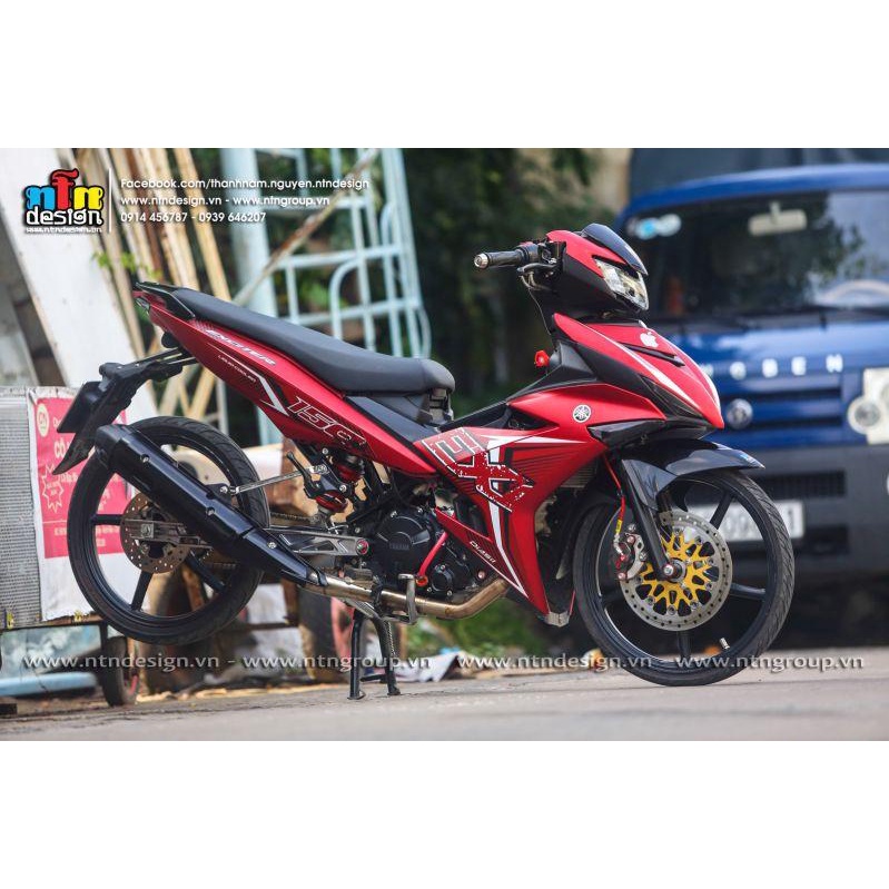 TEM RỜI mẫu chữ EX đen trắng cho Exciter 150 đỏ nhám - siêu hot 2022