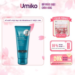 Sữa rửa mặt bạc hà Pharmaact Cool Facial Mát lạnh, làm sạch sâu cho nam giới Foam 130g - Umiko Beauty