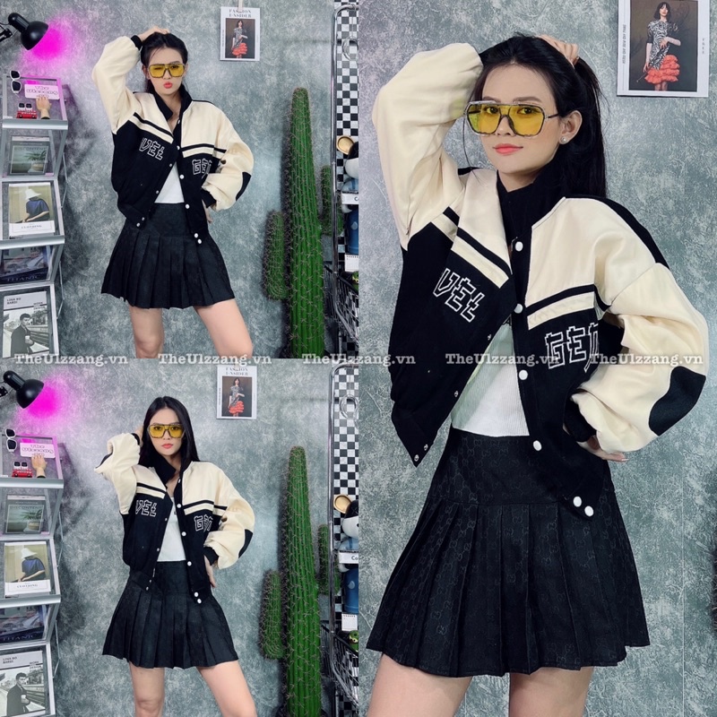 Áo Khoác Bomber Nữ Da Lộn Quảng Châu 2 Lớp Cao Cấp Form Lửng Tay Phồng Cánh Dơi MÔTÔ VEL - DL2023