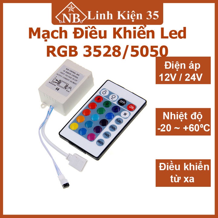Mạch điều khiển Led RGB 3528/5050 từ xa, tinh tế, tiện dụng