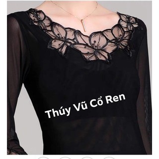 Cổ ren lưới đen may cổ áo rẻ đẹp