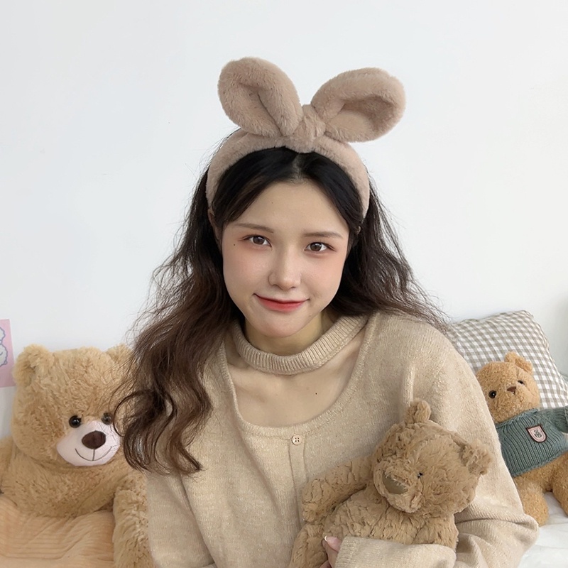 1 Băng Đô Lông Nhung Mềm Mại Màu Trơn Thời Trang Dùng Rửa Mặt / Trang Điểm DIY