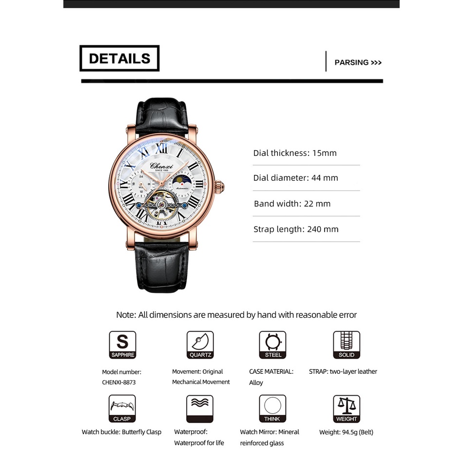 Đồng Hồ Cơ Tự Động tourbillon Chống Thấm Nước Thời Trang Cho Nam 2023