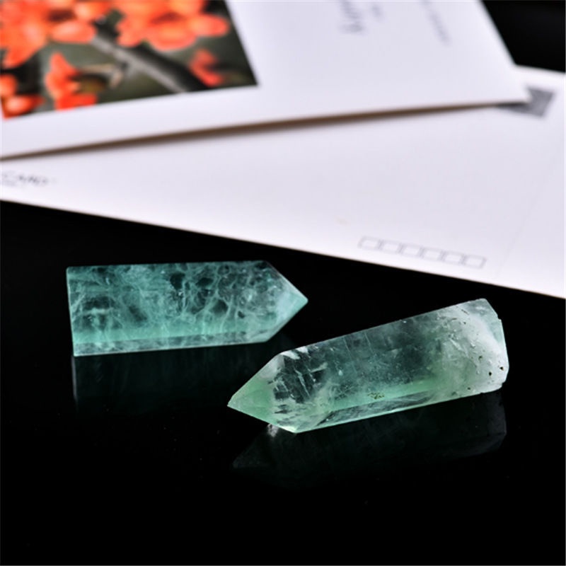 Cột Đá Fluorite Lục Giác Màu Xanh Lá Tự Nhiên 100% Dùng Trang Trí Phòng