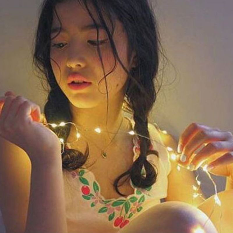 Dây đèn led đom đóm - đèn fairylight sẵn PIN chiều dài 1 mét (màu vàng nắng) 🐝