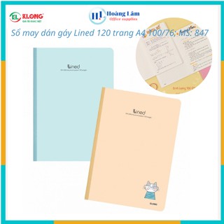 Vở klong may dán gáy kẻ ngang Lined 120trang, 200 trang A4 100/76; MS 847, 848