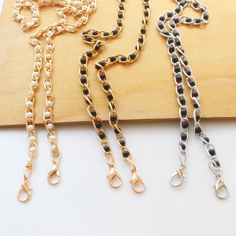 Dây Xích Nhôm Bản Rộng Đính Hạt Trang Trí Túi Xách Tiện Dụng