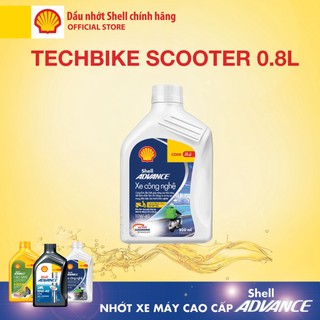 [Xe ga 0.8L] Dầu nhớt 4T Shell Advance TECHBIKE Scooter xe công nghệ 10W40 SN 0.8L