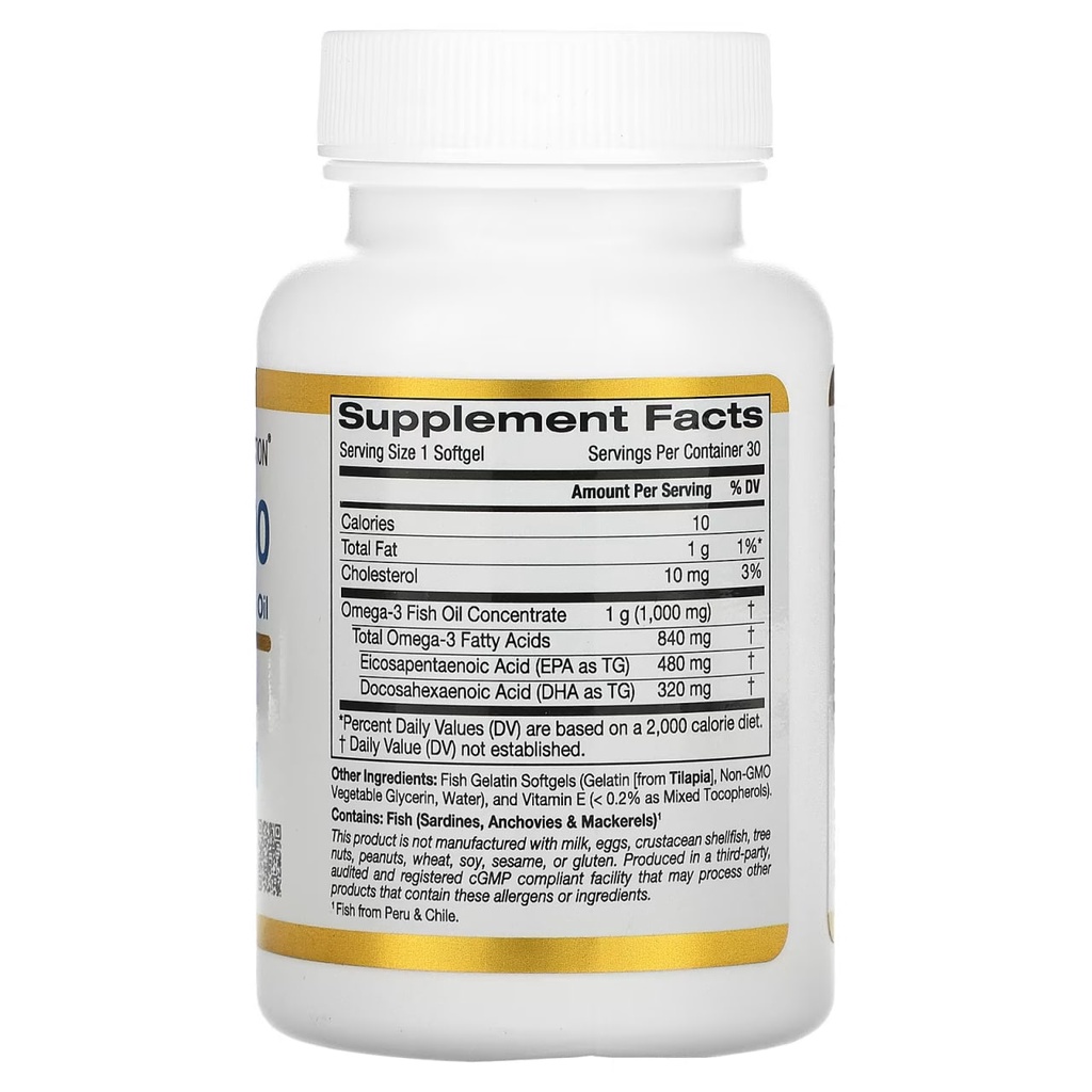 Omega 3 - dầu cá Omega3 California Gold Nutrition 800mg  bổ  nhập mỹ- chính hãng