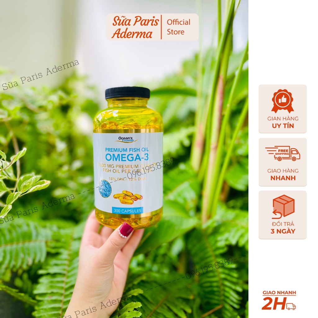 Dầu cá Omega 3 Ocean's Essential Fish Oil 1000mg hộp 300 viên_Sữa Paris Aderma
