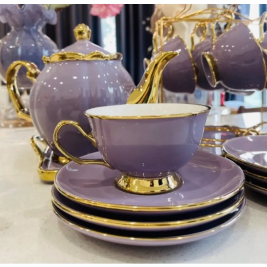 Bộ bình cốc sứ pha trà pha cafe màu sắc lạ mắt sang trọng 628 , 629