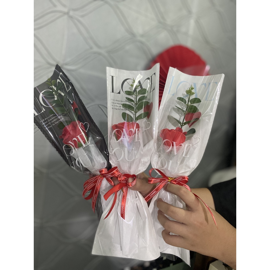 Bó hoa sáp thơm kèm lá táo sinh động QUÀ TĂNG Ý NGHĨA CHO NGƯỜI THƯƠNG