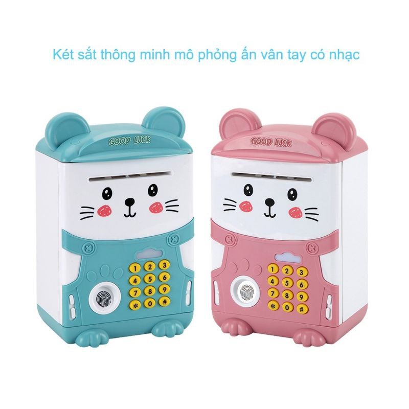 Két sắt vân tay điện tử mini tiết kiệm tiền - Siêu dễ thương - Quà tặng cho bé