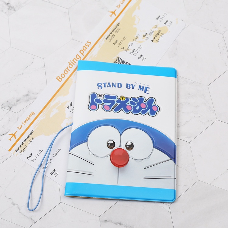 Vỏ Bọc Hộ Chiếu Dập Nổi Hình Mèo Máy Doraemon 3D Hoạt Hình Ba Chiều Đa Năng Bảo Vệ Tài Liệu Cho Nam Và Nữ