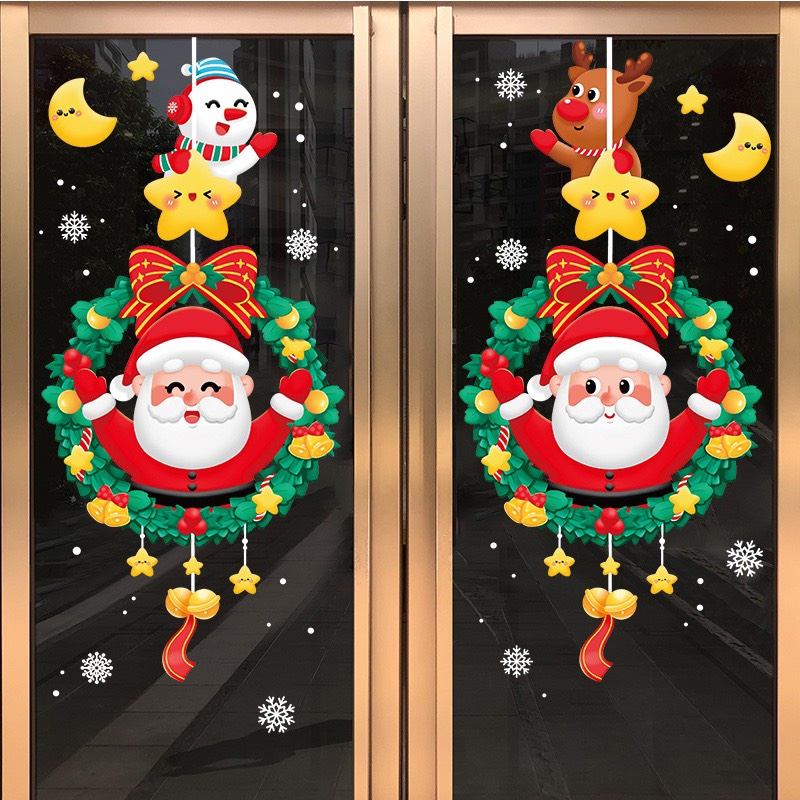 Decal noel 2024 dán cửa kính trang trí giáng sinh nhiều mẫu đẹp