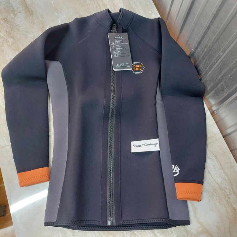 Áo lẻ, quần lẻ giữ nhiệt cho nam 45-80kg dày 3mm Dive&Sail D340136M/D 344137M cổ tay cam