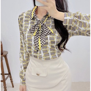 Áo sơ mi nữ kẻ công sở thanh lịch 2 màu Hila A1394
