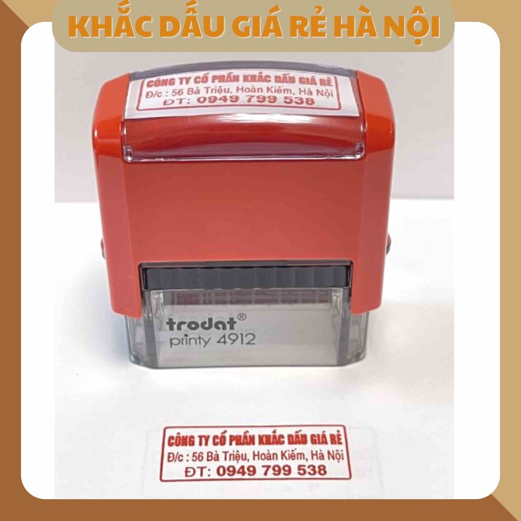 Khắc Con Dấu, Dấu Cửa Hàng, Dấu Shop Tên Địa Chỉ Sđt Trodat Printer S-222 Màu Mực Đỏ Rõ Nét, Nhỏ Gọn Tiện Lợi