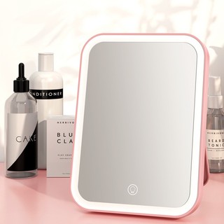 Gương trang điểm, gương tròn để bàn có LED cảm ứng 3 màu, khung nhựa cứng bền bỉ dễ dàng mang đi du lịch