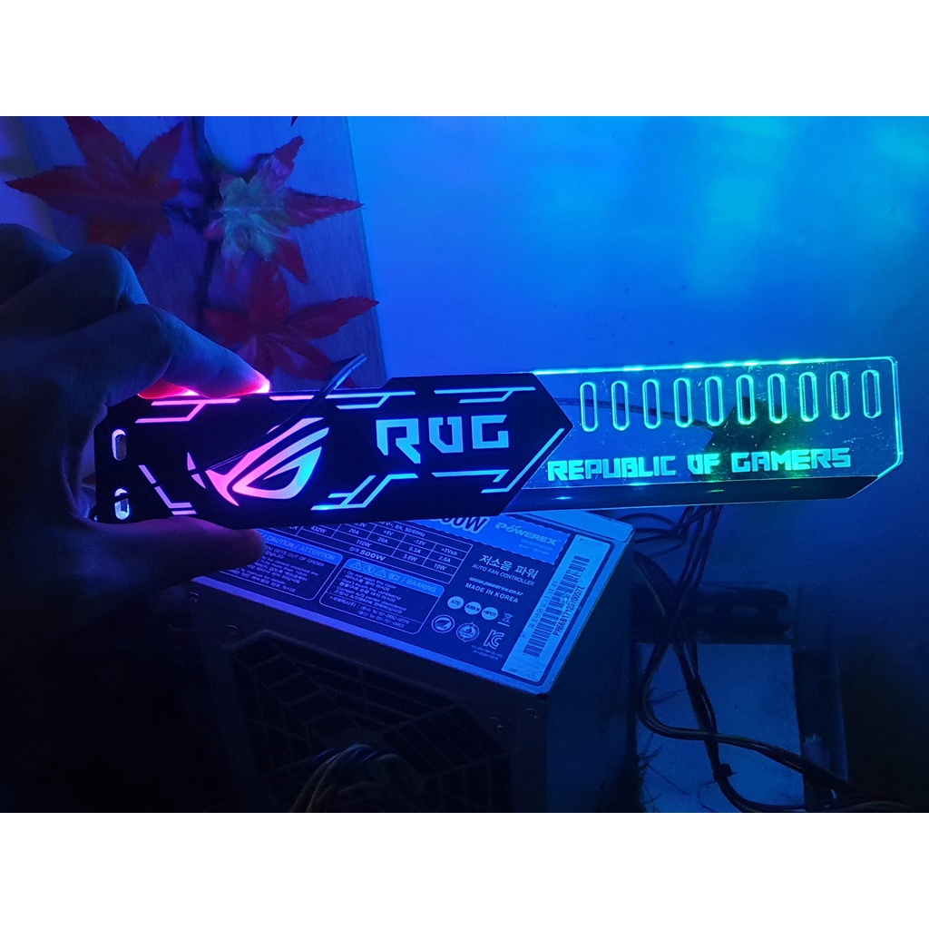 Led trang trí máy tính, GIÁ ĐỠ VGA AORUS ROG COOLMOON LED RGB 25CM