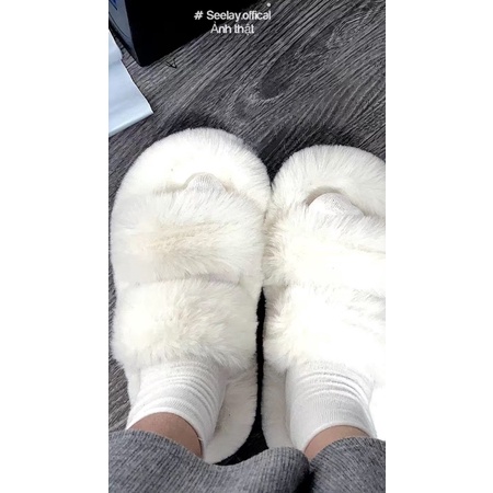 Dép Bông Quai Ngang Phủ Lông Dày Đế Cao 4-4,5cm , Dép Bông Mềm Mịn Mẫu Hot 2022
