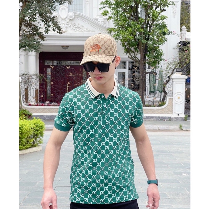 Áo Polo Nam cổ bẻ gucci thun basic cộc tay vải cá sấu cotton phong cách trẻ trung chuẩn form nhiều màu