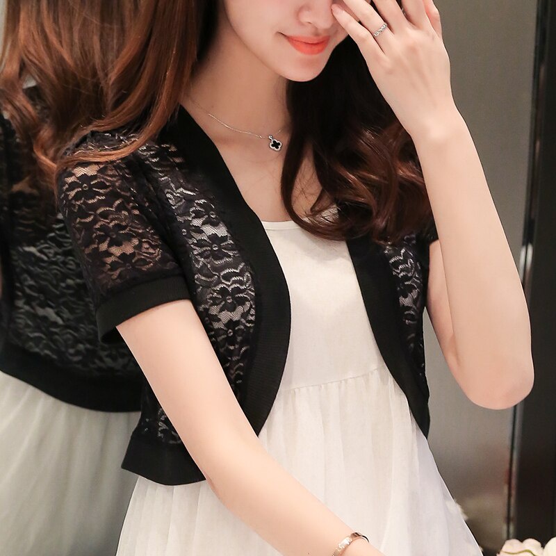 Áo khoác ren tà ngắn 08, may 2 lớp, khoác lửng ngoài váy đầm, mềm mại, sang trọng C009