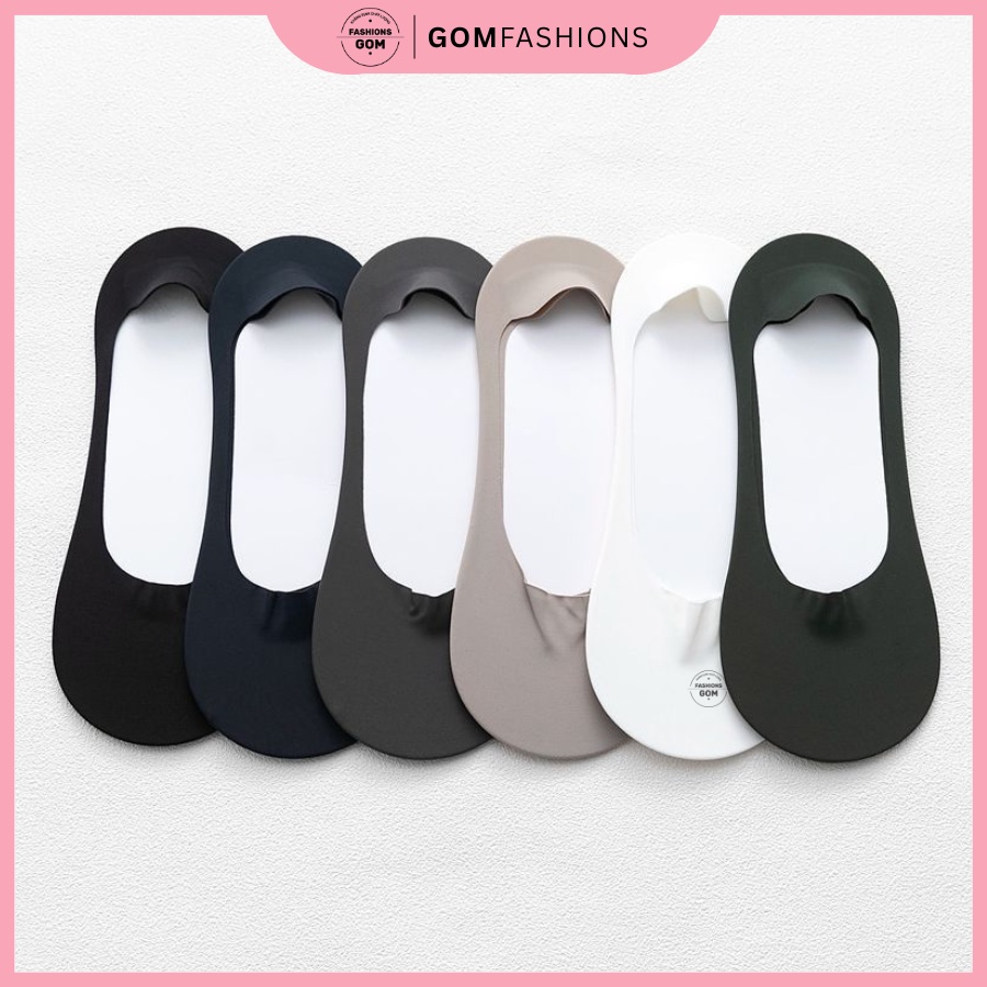 Tất lười nam cao cấp cotton mềm mịn, vớ nam mang giày lười có đệm cao su chống tuột gót - LUOISIEUMONG-CB6