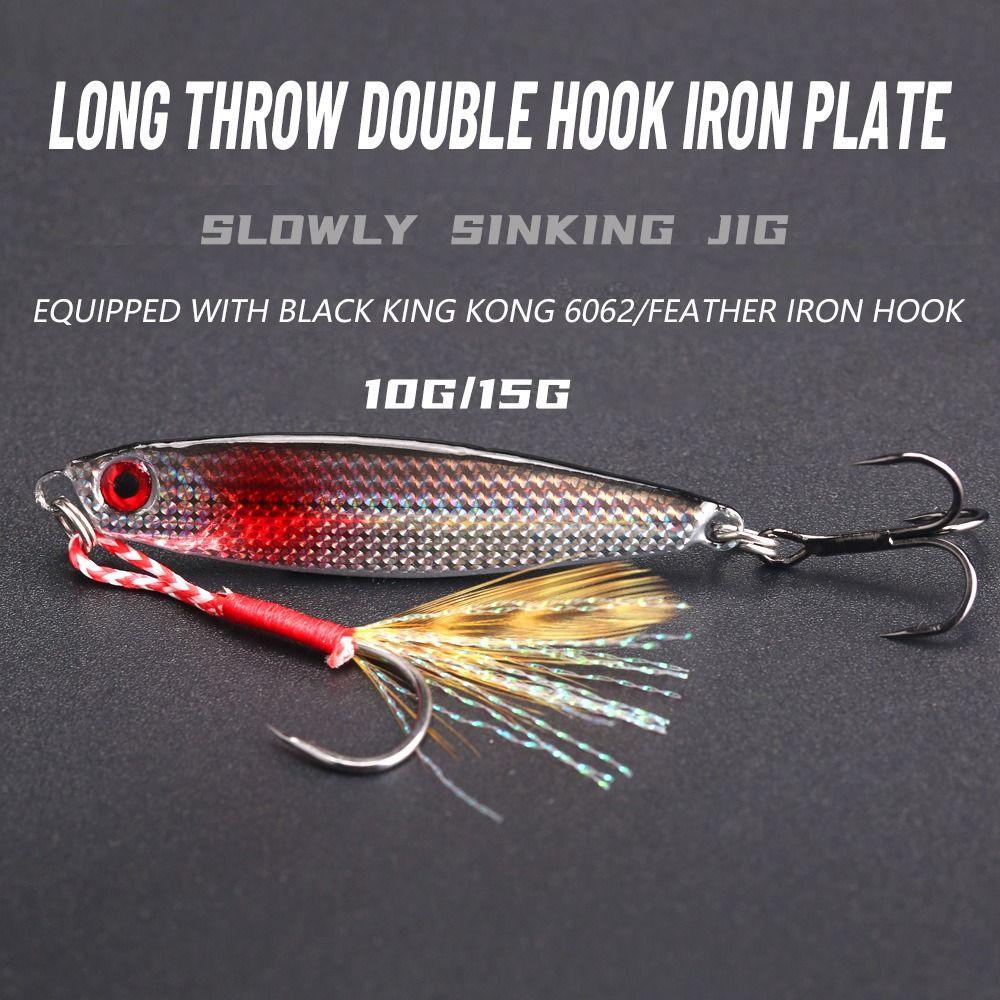 Mồi Câu Cá Giả Bằng Kim Loại Đính Lông Vũ Nhiều Màu Sắc Trọng Lượng 10g / 15g