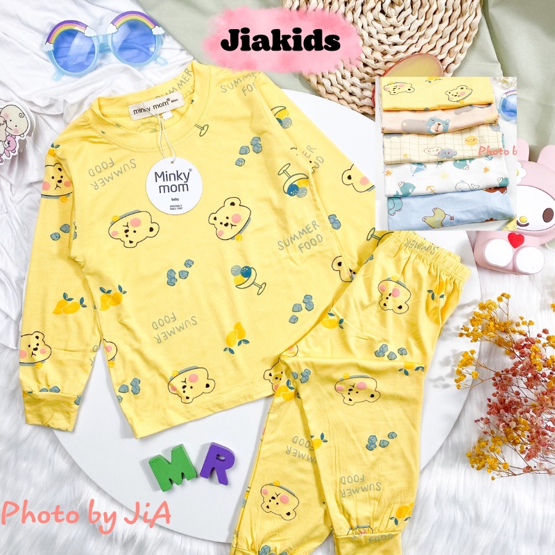 Bộ Quần Áo Dài Tay Minky Mom, Thun Lạnh Mềm Mát, in Hình Động Vật Siêu dễ thương Cho Bé yêu, TD-IN23