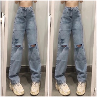 Quần jeans culottes rách vuông siêu đẹp- hình thật chính chủ