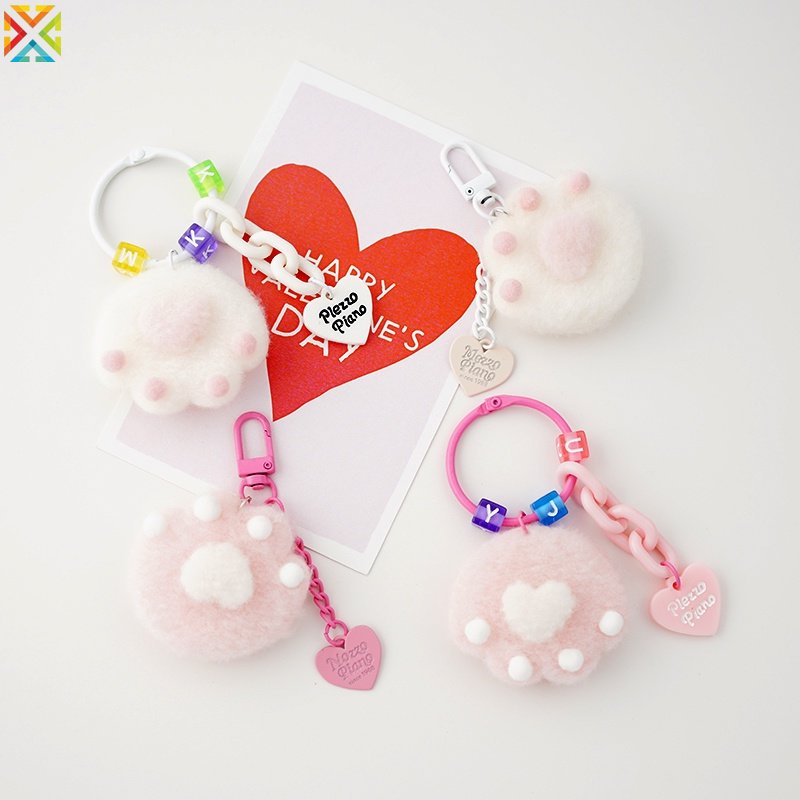 Móc Khóa Hình Chân Mèo Nhiều Màu Dễ Thương