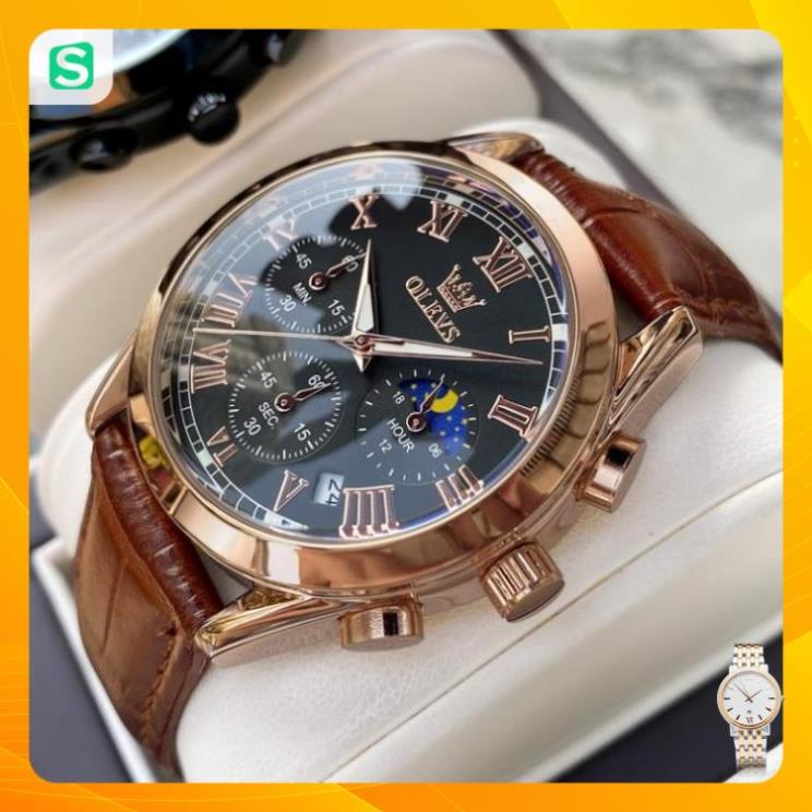 OLEVS 2871 Đồng hồ nam chính hãng Lịch chuyển động thạch anh Mặt số phát sáng chống thấm nước