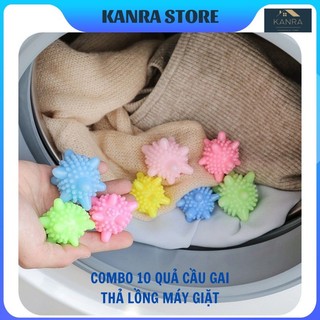 COMBO 10 QUẢ CẦU GAI SILICON THẢ LỒNG MÁY GIẶT 💥 FREE SHIP 💥 Bóng Giặt Giúp Làm Sạch, Giảm Nhăn Quần Áo