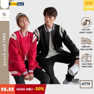Áo khoác Bomber bóng chày dạ 2 lớp phối da,áo bomber nam nữ chất liệu nỉ phong cách hàn quốc 2022 quynh.anh.1992