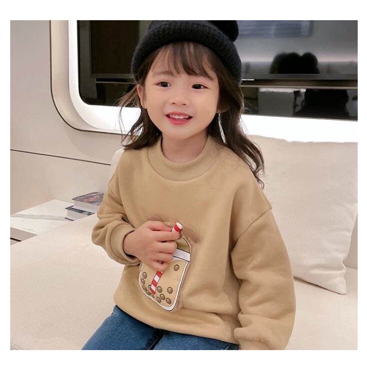 90-150cm Áo Sơ Mi Bé Gái Thời Trang Phù Hợp Với Mùa Xuân Thu Trẻ Em Thu Đông Lót Lông Cừu Dày Top