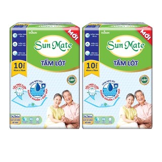Combo 2 gói tấm đệm lót người lớn Sunmate - tấm lót Sunmate (10 miếng x 2)