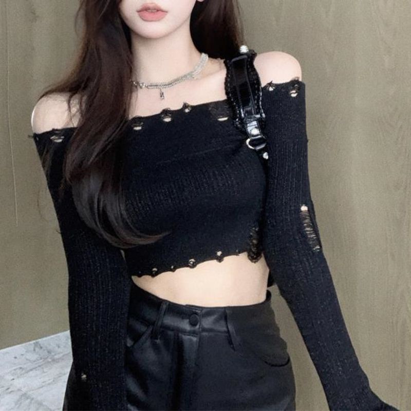 Áo Sweater Dệt Kim Mỏng Màu Sắc Đơn Giản Cho Nữ