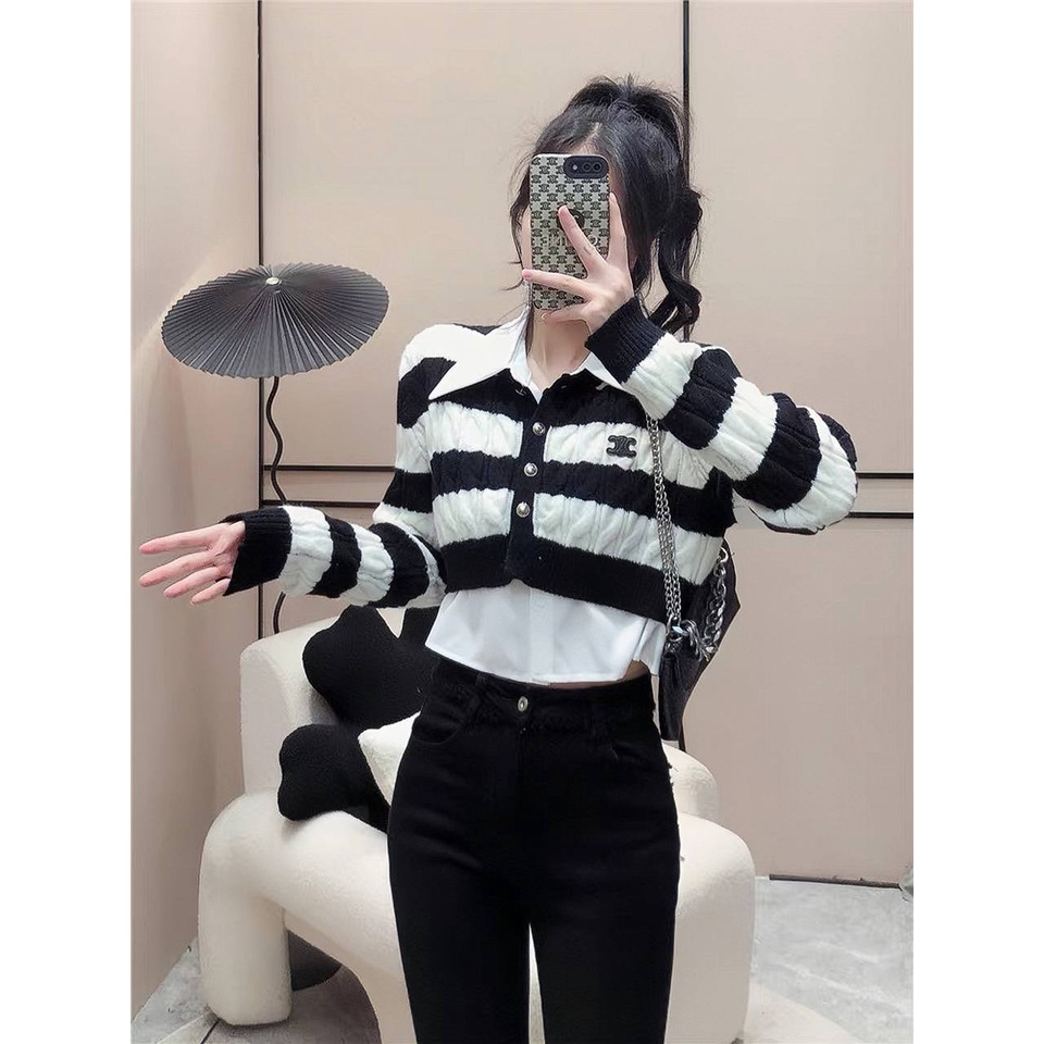 Set Áo Len Phối Sơ Mi Phong Cách Hàn Quốc A14280