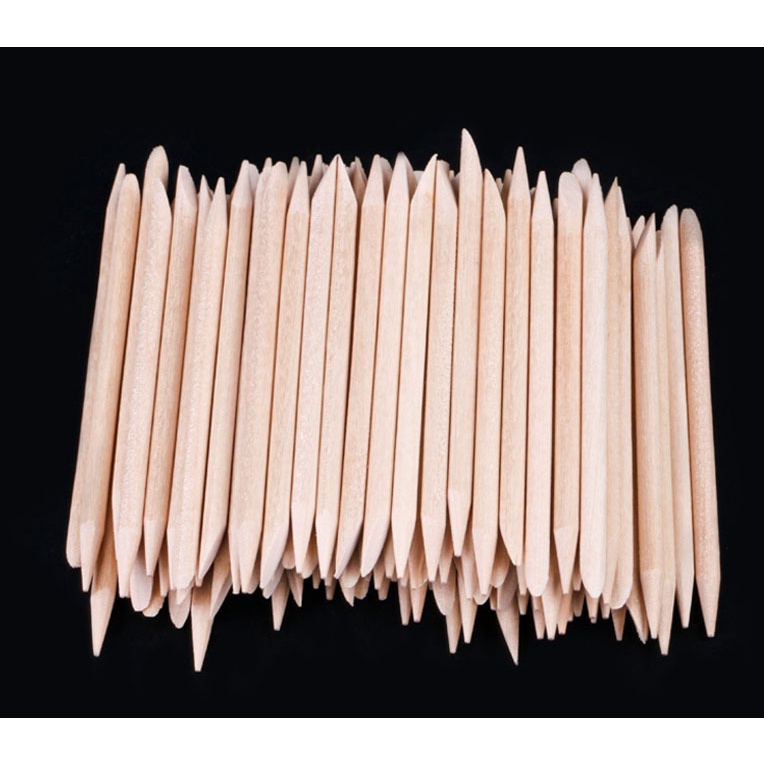 Que gỗ làm nail, que đẩy da mini,sét 100 cây dùng Trong NailBox-7.5cm