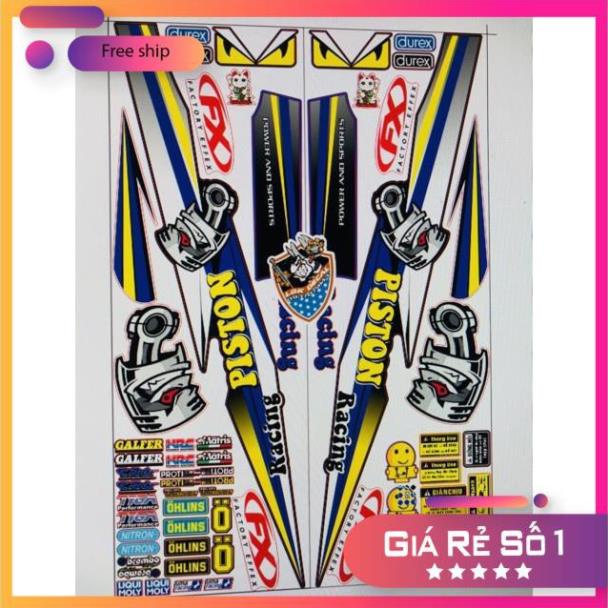 FREE SHIP + QUÀ TẶNG Tem rời xe Elegant pittong xanh đen