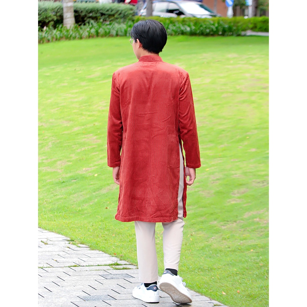 Áo dài nam cách tân màu Nâu phong cách hoài cổ