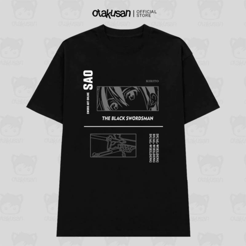 Áo thun Sword Art Online SAO Kirito Dual Wielding (Black) ngắn tay