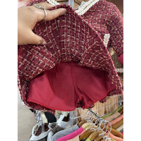 Set váy dạ chân váy có quần lót bên trong cho bé gái