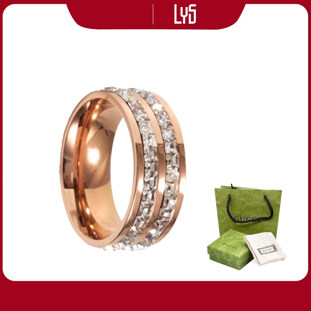 Nhẫn Gucci Signature Dual Ring Full Box ,túi xách - Khắc tên theo yêu cầu