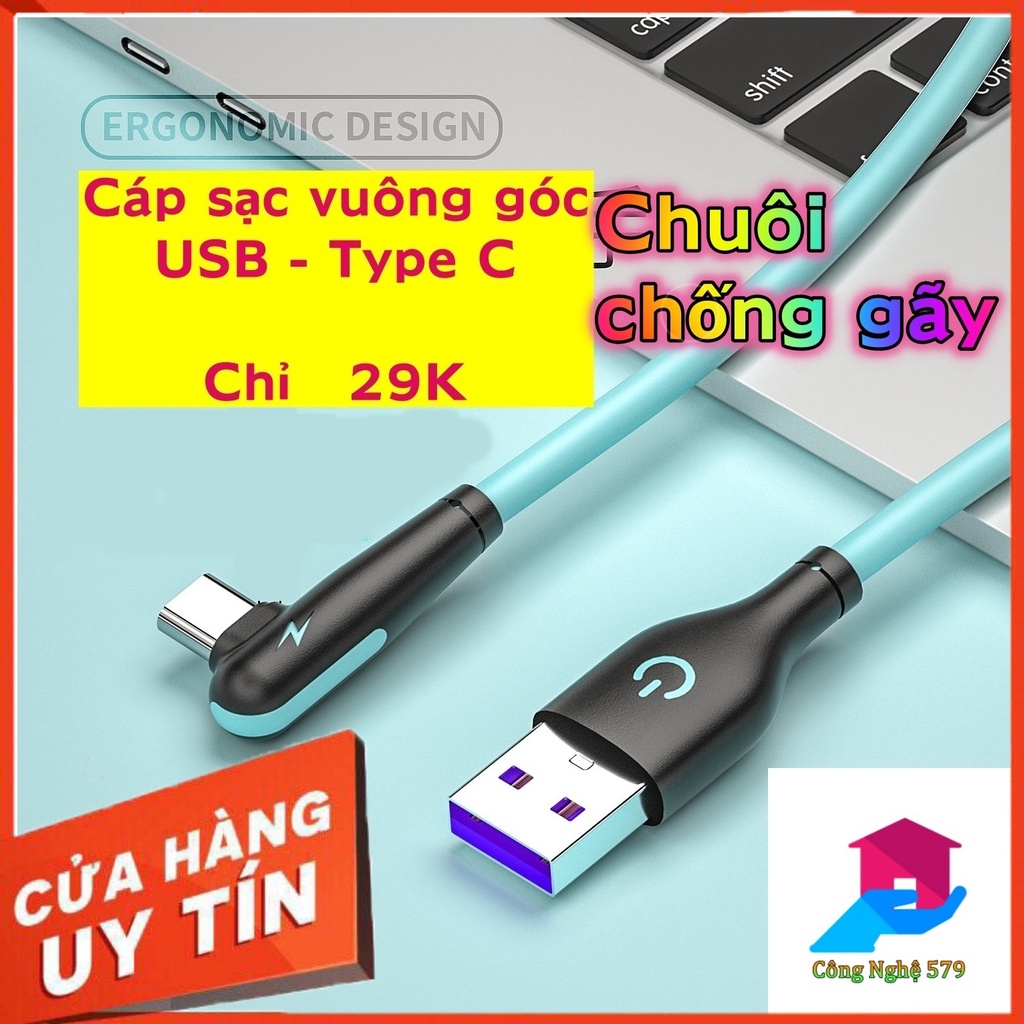 DÂY SẠC, CÁP SẠC USB - TYPE C, GÓC VUÔNG 90 ĐỘ