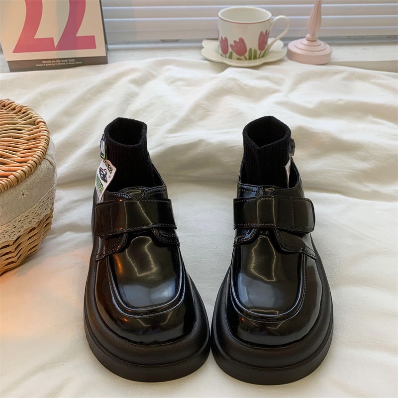 IMAODOU Giày da nữ  mũi tròn thời trang xuân thu phong cách Anh quốc 2023